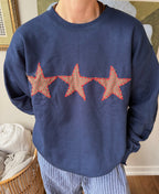 Hand-Stitched Patchwork Crewneck Sweatshirt | Gingham Star