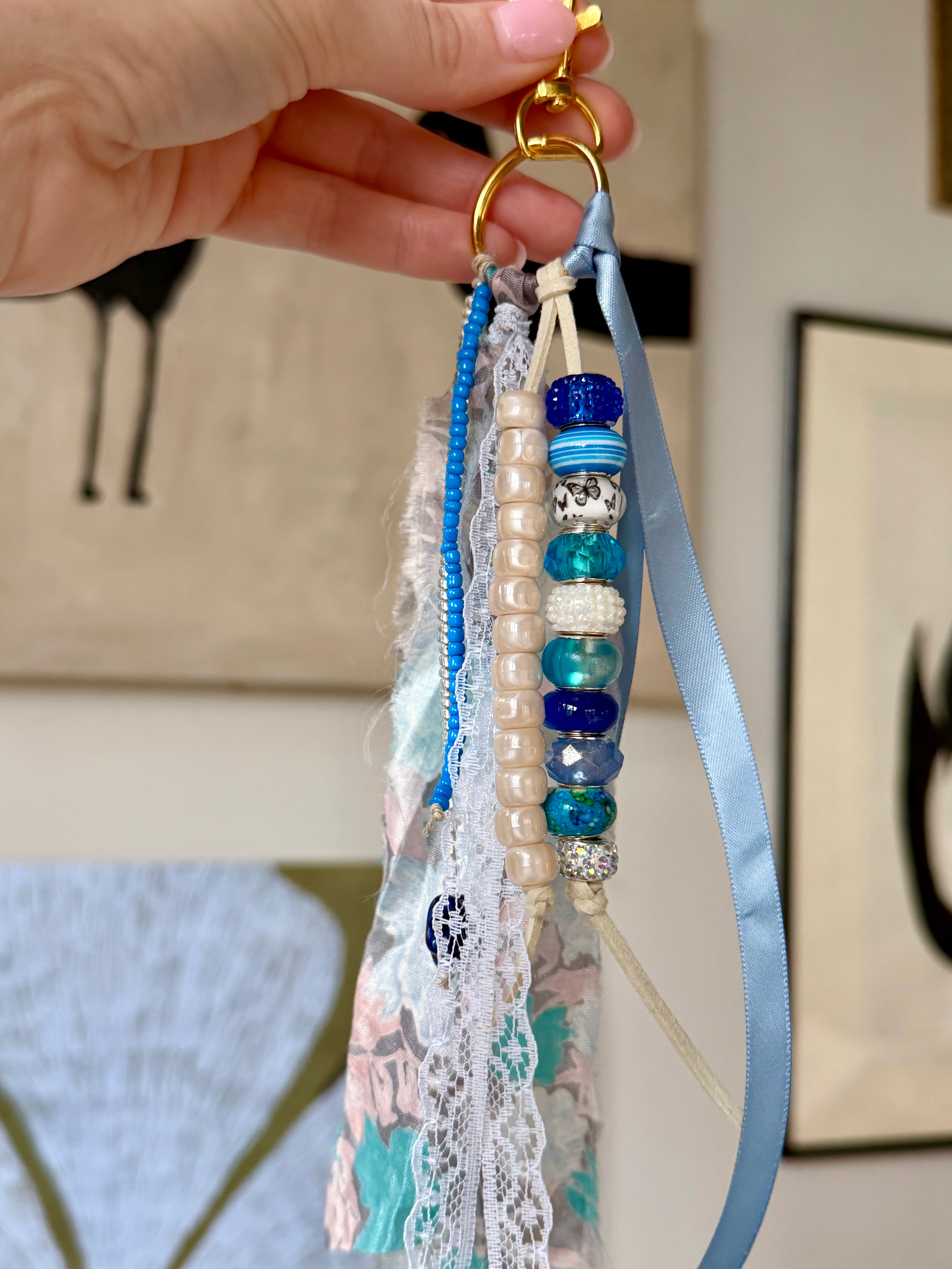 The Butterfly Chain | Handmade Butterfly Beaded Keychain - Dainty Charm Keyring