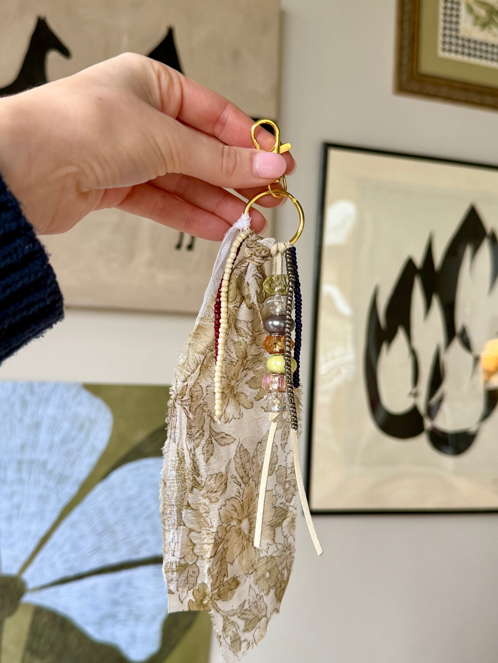 The Gold Chain | Handmade Beaded Keychain - Dainty Charm Keyring