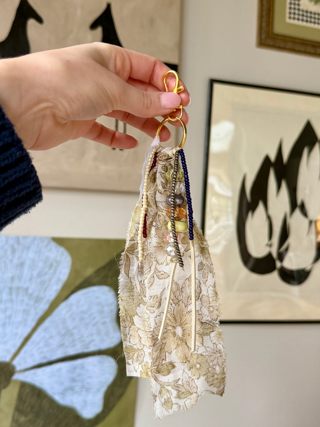 The Gold Chain | Handmade Beaded Keychain - Dainty Charm Keyring