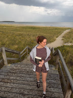 Candy Short | Women’s Brown & Blush Striped Lounge Short