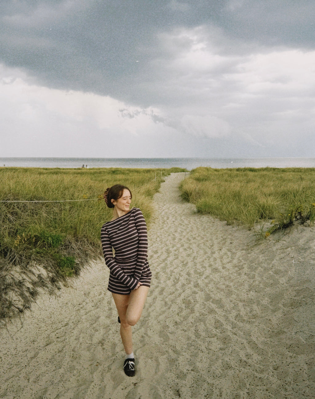 Candy Short | Women’s Brown & Blush Striped Lounge Short