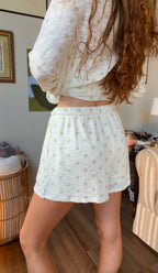 Garden Short – Sage Green Polka Dot Lounge Shorts | Matching Set