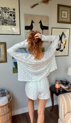 Garden Top – Sage Green Polka Dot Lounge Top | Cozy Matching Set