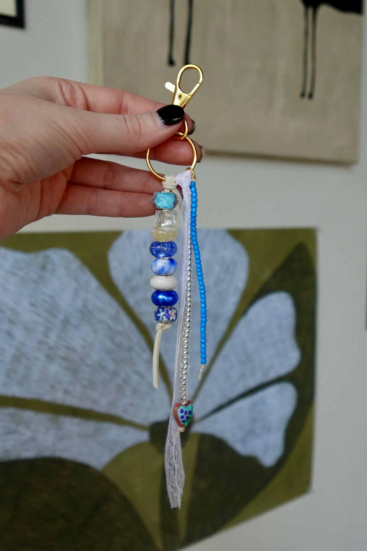 The Heart Chain | Handmade Heart Chain Keychain-Dainty Charm Key Ring