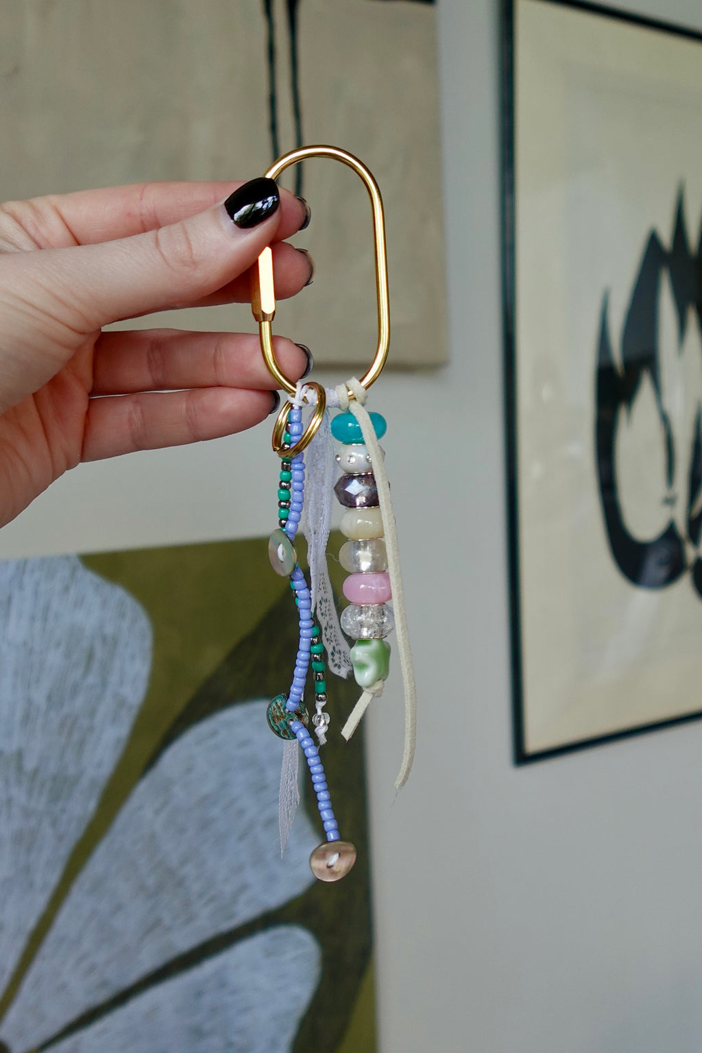 The Button Chain | Handmade Button Style Keychain-Dainty Charm Key Ring