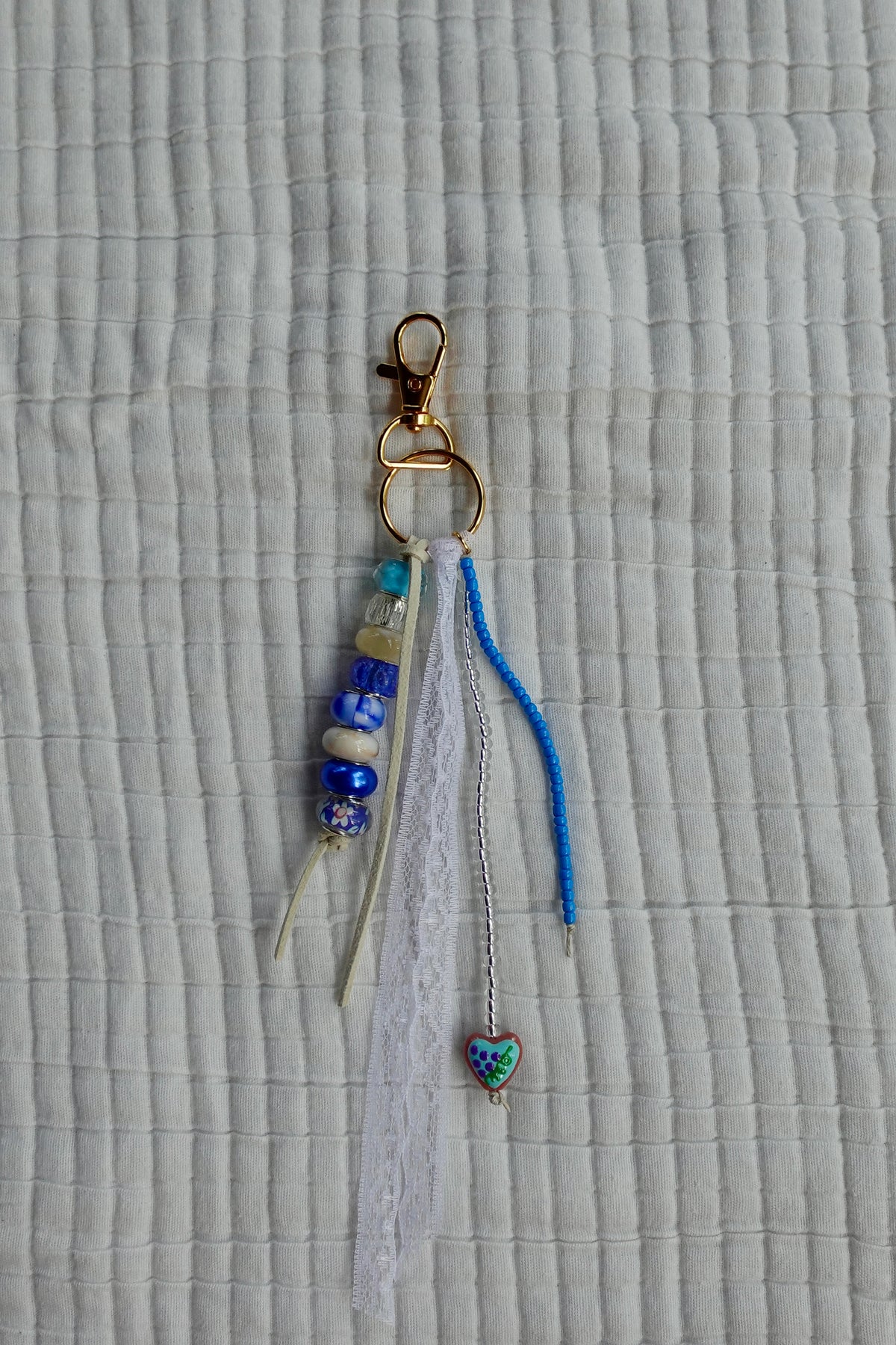 The Heart Chain | Handmade Heart Chain Keychain-Dainty Charm Key Ring