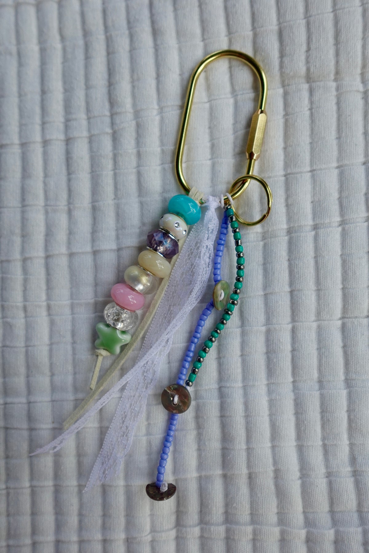 The Button Chain | Handmade Button Style Keychain-Dainty Charm Key Ring