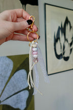 The Pearl Chain | Handmade Pearl Chain Keychain-Dainty Charm Key Ring