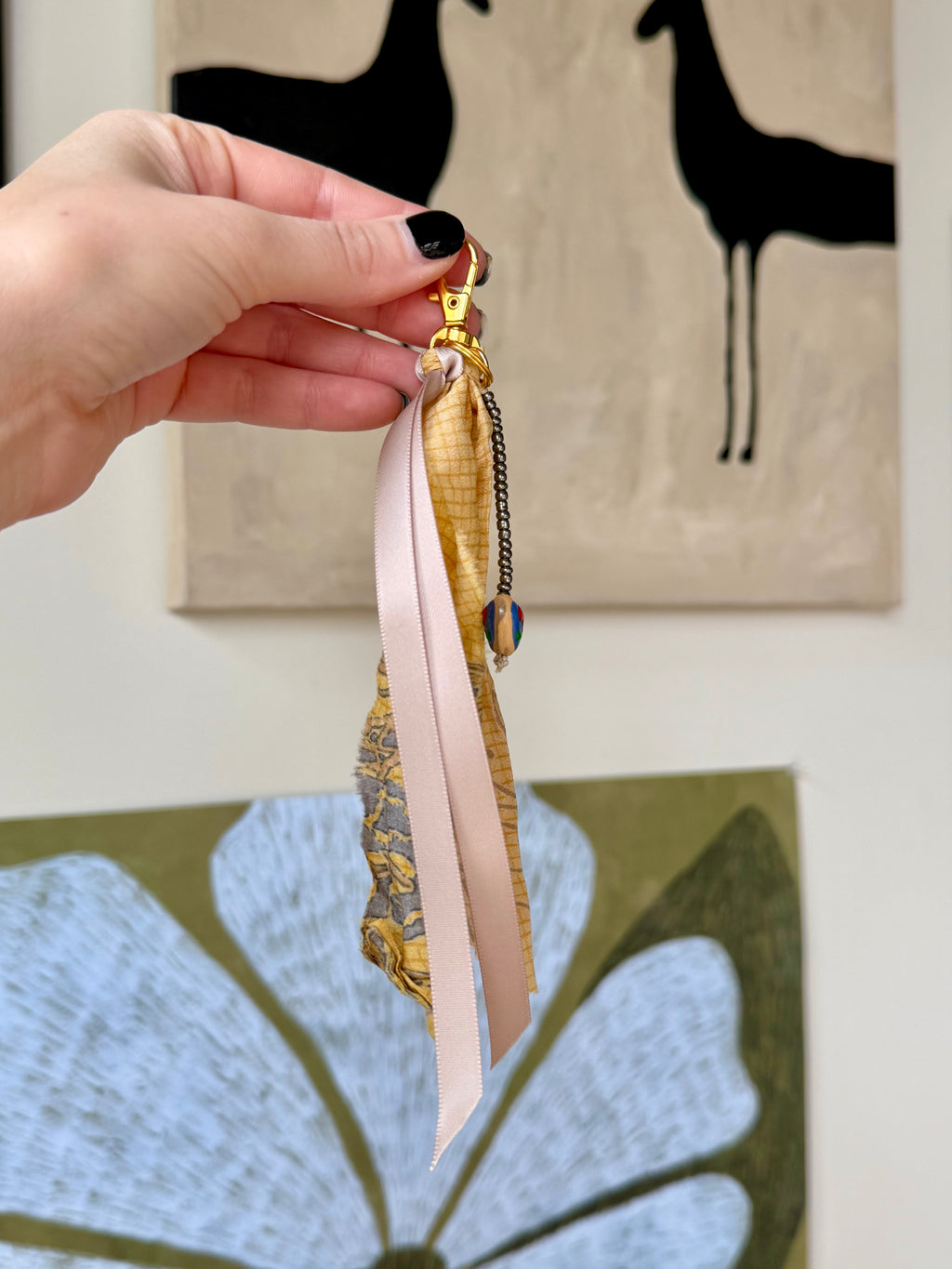 The Cherry Chain | Handmade Cherry Beaded Keychain - Dainty Charm Keyring