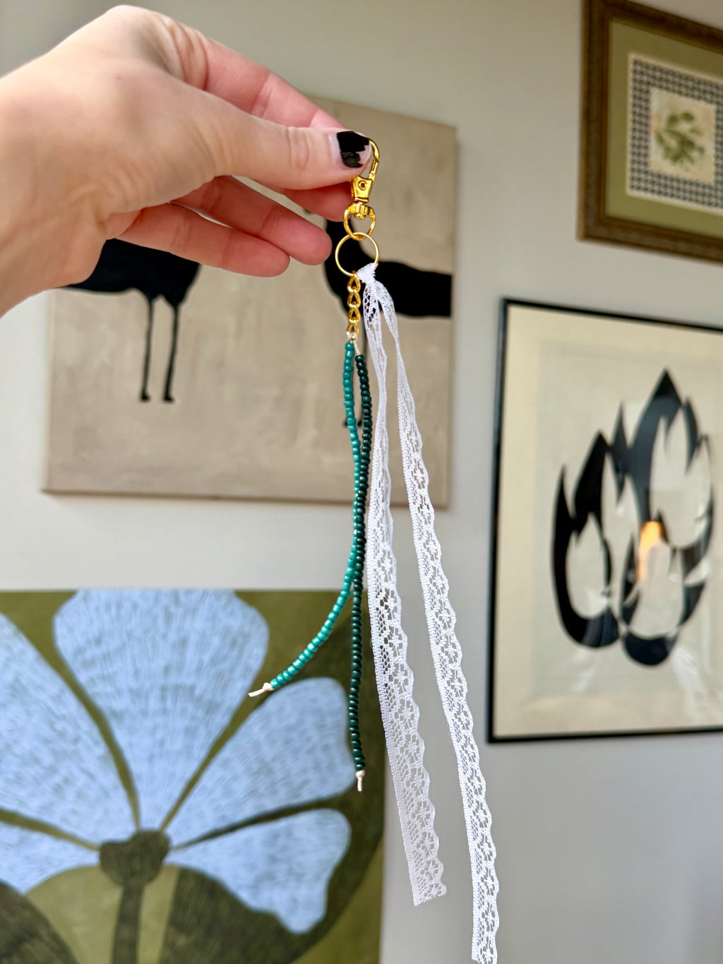 The Dainty Chain | Handmade Beaded Keychain - Dainty Charm Keyring