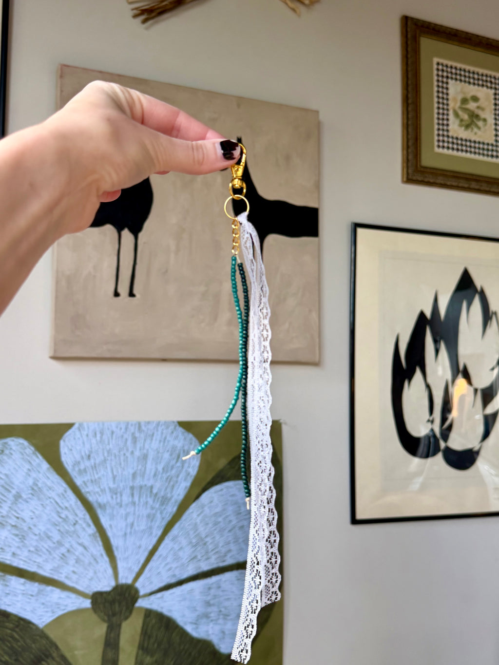 The Dainty Chain | Handmade Beaded Keychain - Dainty Charm Keyring