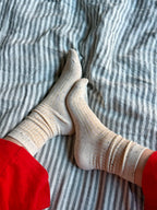 Rib Knit Crew Socks – Cozy Slouchy Women's Socks